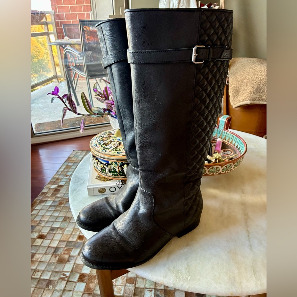 Lane Bryant Black Quilted Wide Boot